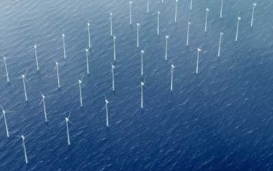 Offshore Wind Farm Array Aerial View - iStockPhoto